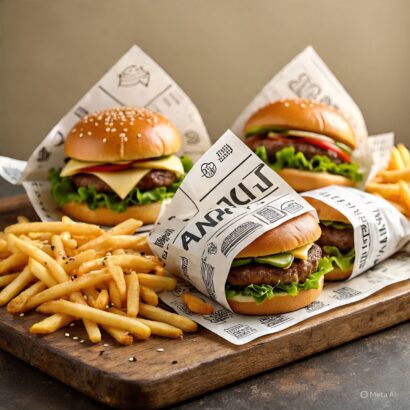 Custom Burger Wrapping Paper for Your Brand