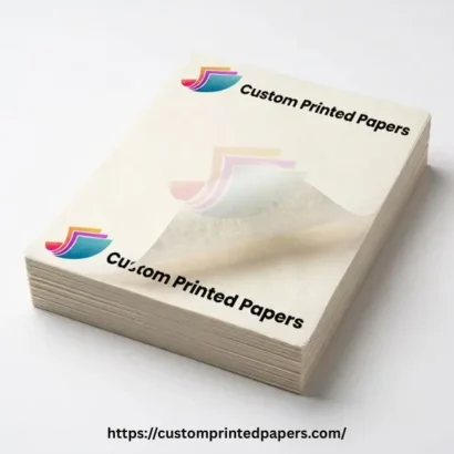 12 x 15 inch custom butter paper sheets printed with a brand logo for larger pastry wraps