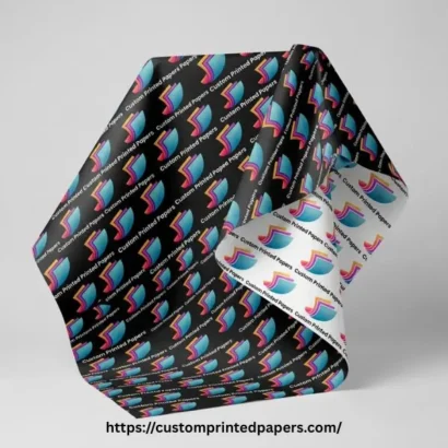 Patterned custom wrapping paper with a bold full-bleed repeating design
